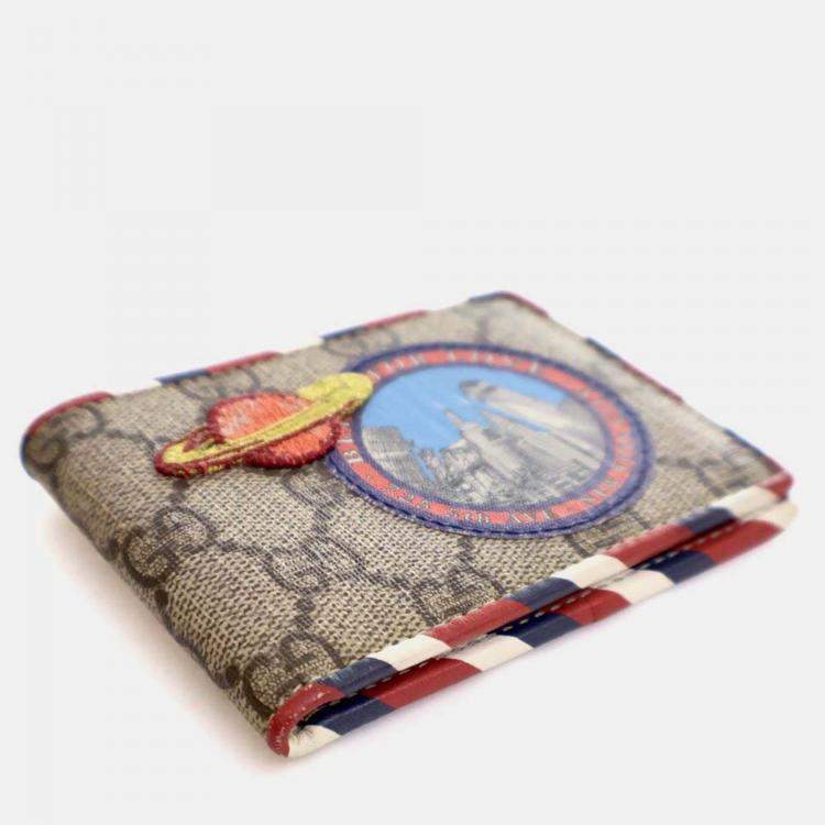 Pre Owned Gucci Courrier GG Supreme Bi Fold Wallet