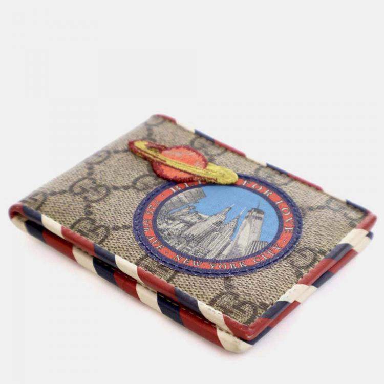 Pre Owned Gucci Courrier GG Supreme Bi Fold Wallet
