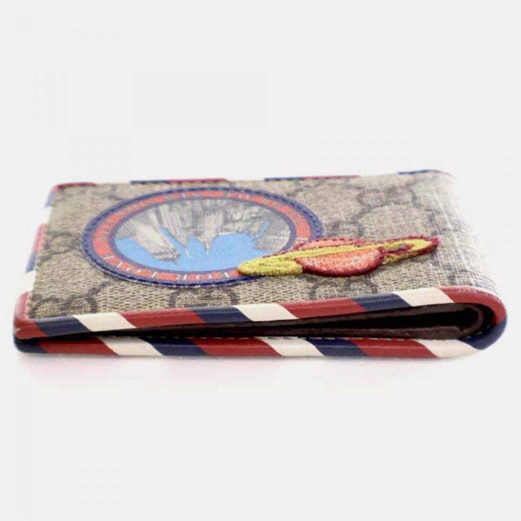 Pre Owned Gucci Courrier GG Supreme Bi Fold Wallet