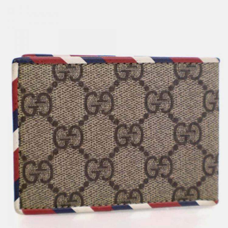 Pre Owned Gucci Courrier GG Supreme Bi Fold Wallet