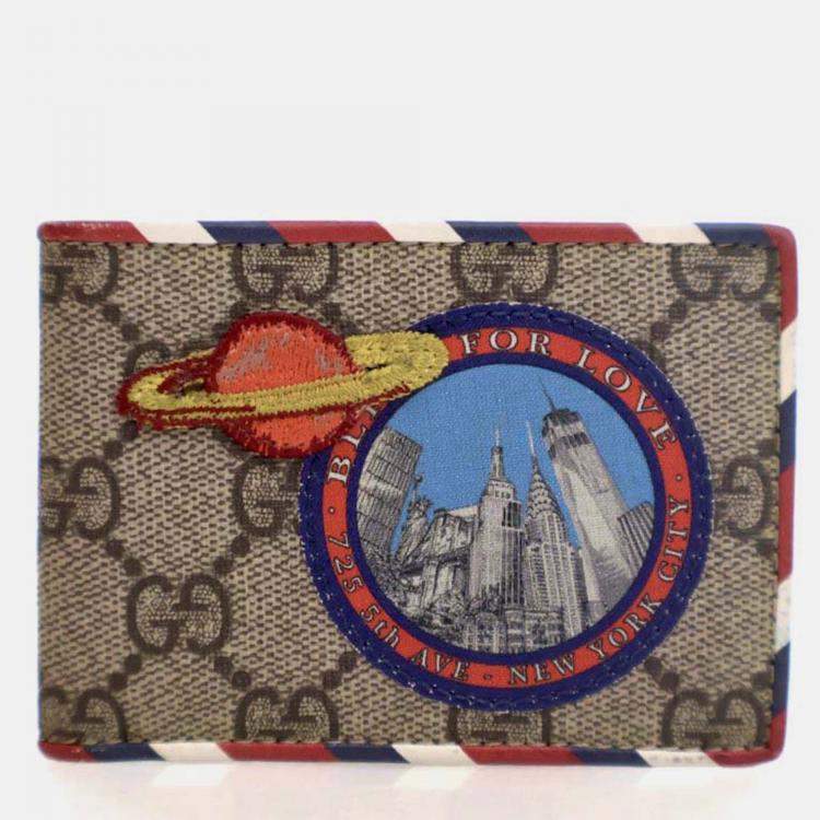 Pre Owned Gucci Courrier GG Supreme Bi Fold Wallet