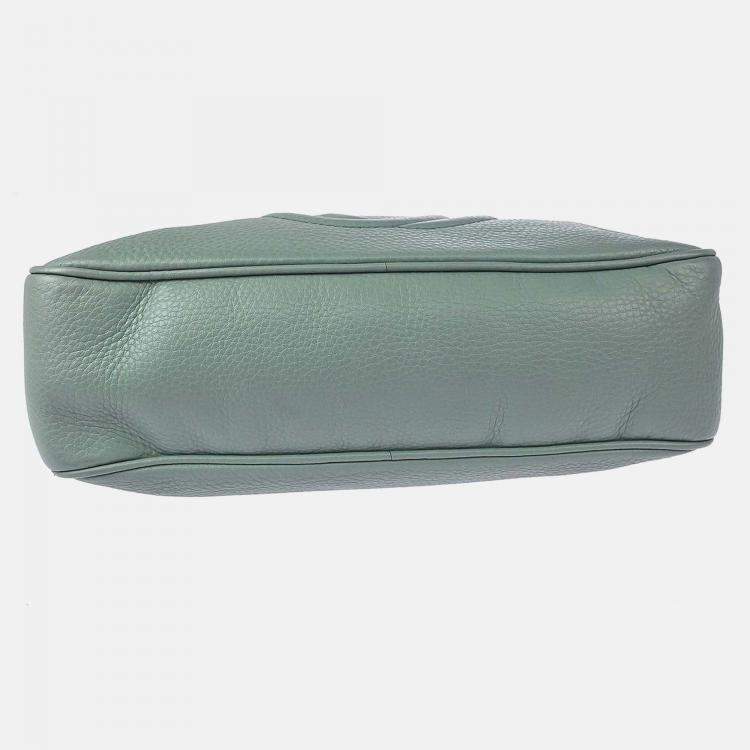 Pre Owned Gucci Soho Light Blue Leather Shoulder Bag