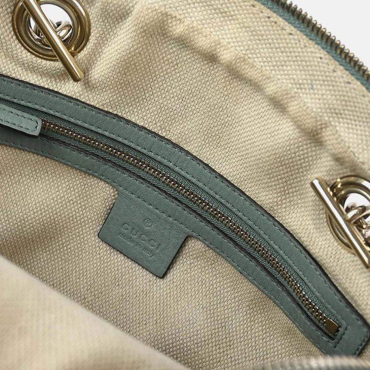 Pre Owned Gucci Soho Light Blue Leather Shoulder Bag