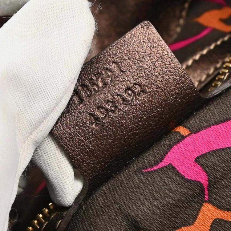 Pre Owned Gucci GG Indy Beige Canvas Top Handle Bag