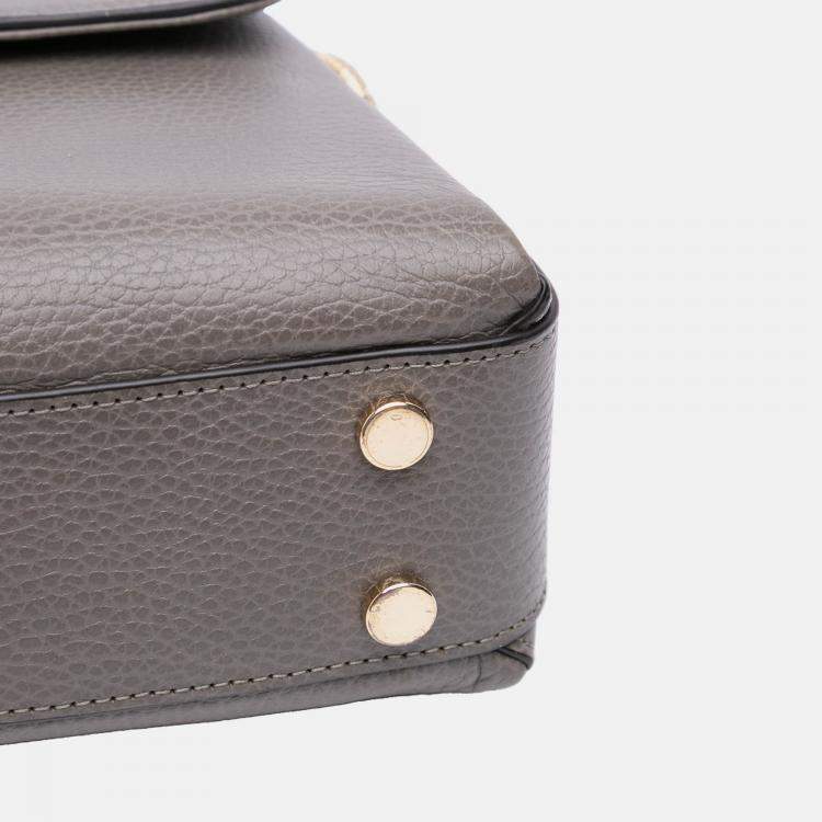 Pre Owned Gucci Grey Small Dollar Calf Interlocking G Top Handle