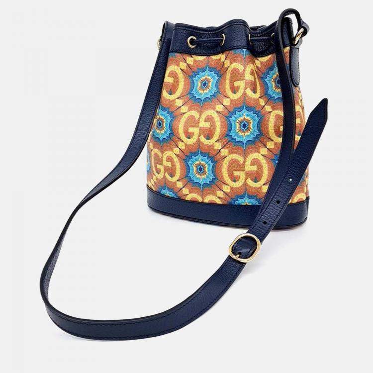 Pre Owned Gucci 100th Anniversary Multicolor Coated Canvas Bucket Bag