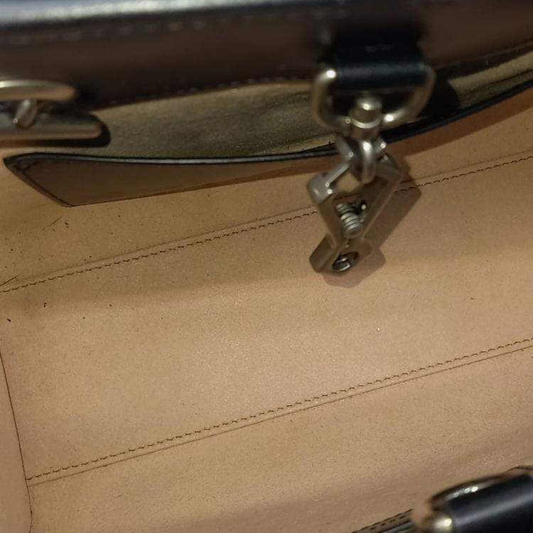 Pre Owned Gucci Black Leather GG Marmont Shoulder Bag