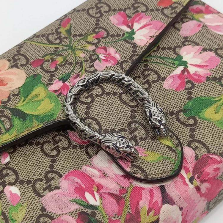 Pre Owned Gucci Beige PVC Bloom Supreme Mini Chain Bag