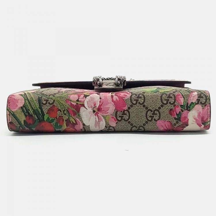 Pre Owned Gucci Beige PVC Bloom Supreme Mini Chain Bag