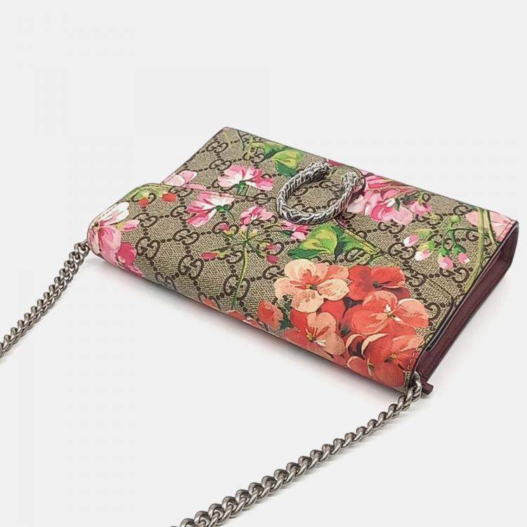Pre Owned Gucci Beige PVC Bloom Supreme Mini Chain Bag