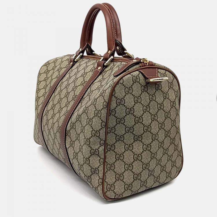 Pre Owned Gucci Beige PVC Boston Bag