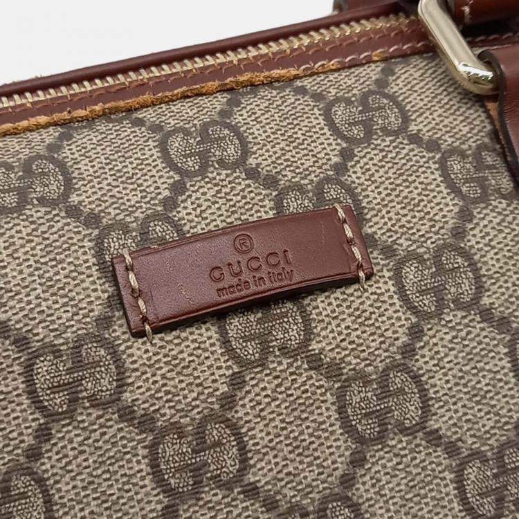 Pre Owned Gucci Beige PVC Boston Bag