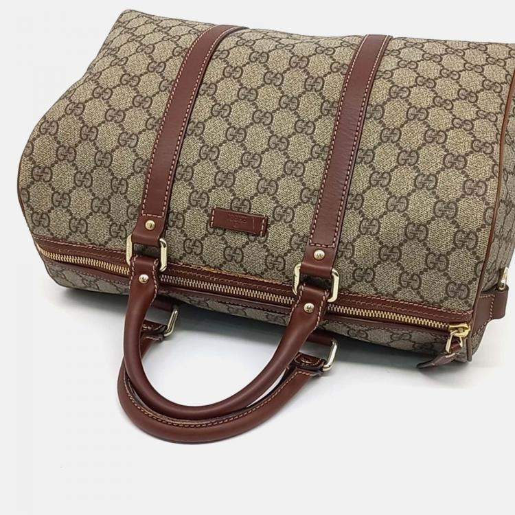 Pre Owned Gucci Beige PVC Boston Bag