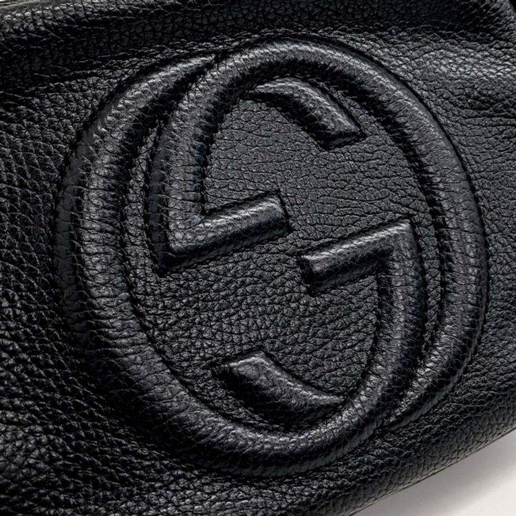 Pre Owned Gucci Black Leather Disco Bag
