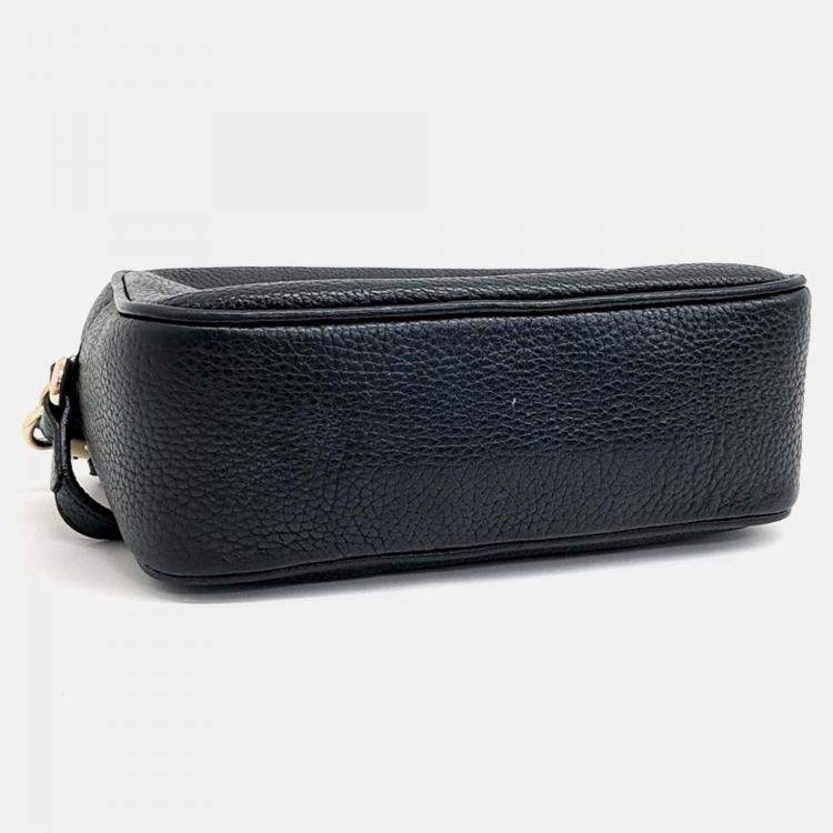Pre Owned Gucci Black Leather Disco Bag