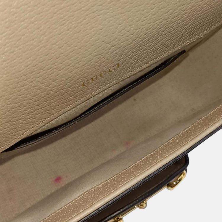 Pre Owned Gucci Beige Canvas and Leather Horsebit 1955 Mini Bag
