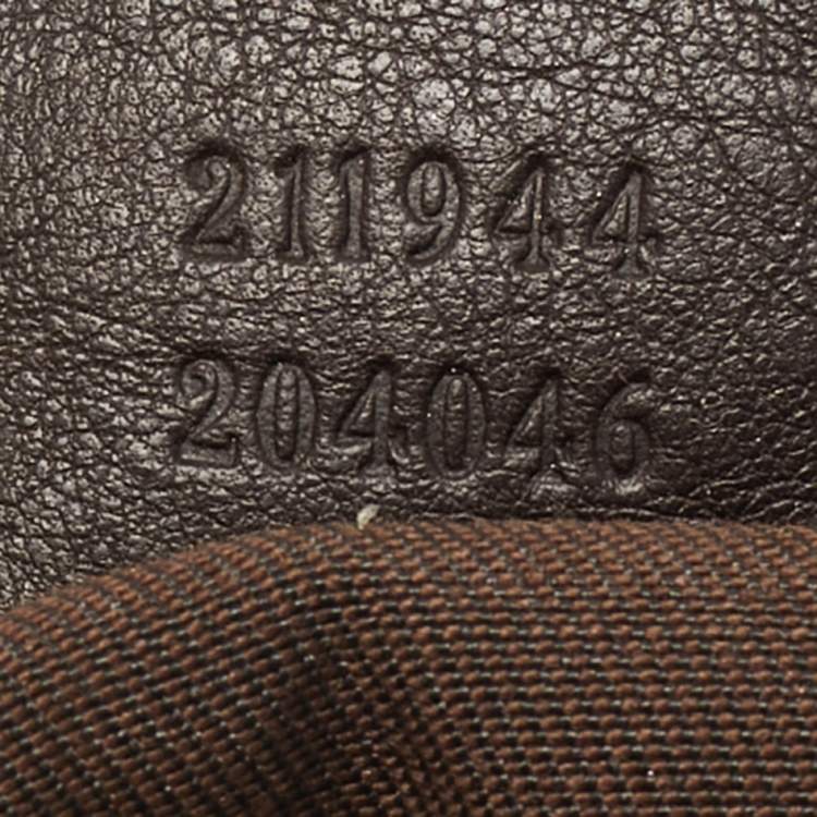 Pre Owned Gucci Brown/Beige GG Canvas and Leather Medium Sukey Tote