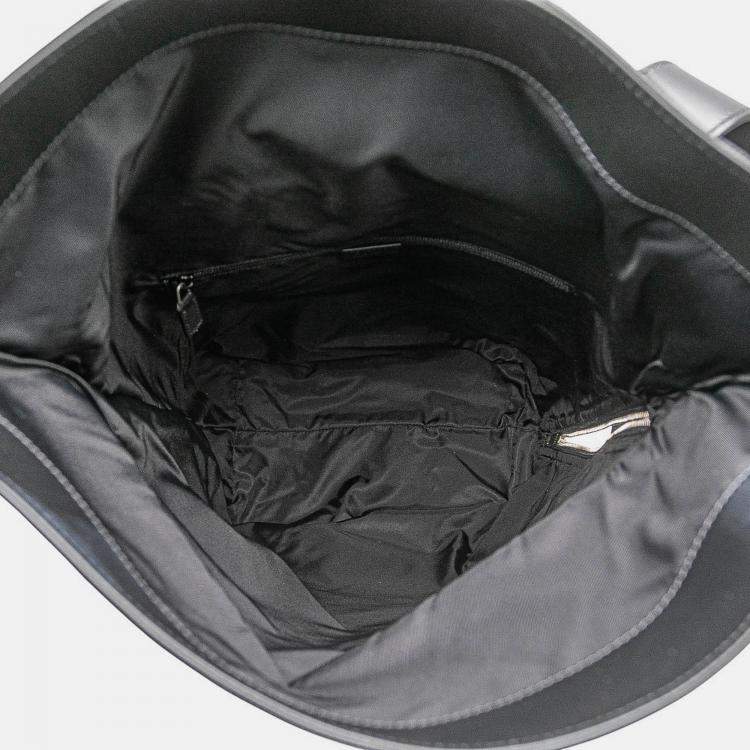 Pre Owned Gucci Black Canvas Techno Web Fold Over Backpack