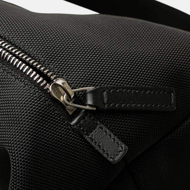 Pre Owned Gucci Black Canvas Techno Web Fold Over Backpack
