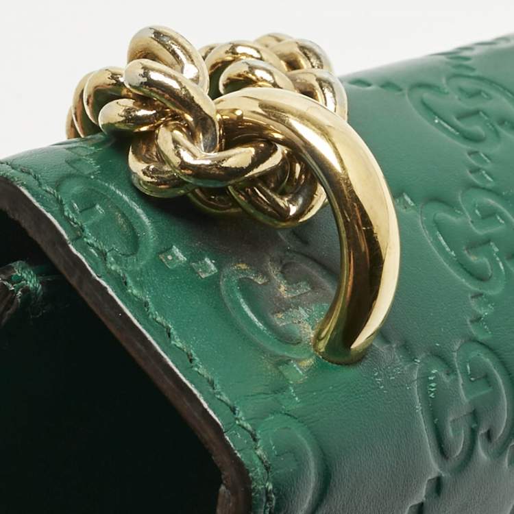 Pre Owned Gucci Green Guccissima Leather Small Padlock Shoulder Bag