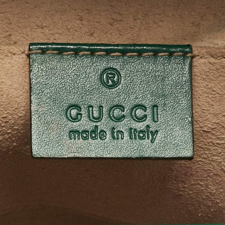 Pre Owned Gucci Green Guccissima Leather Small Padlock Shoulder Bag