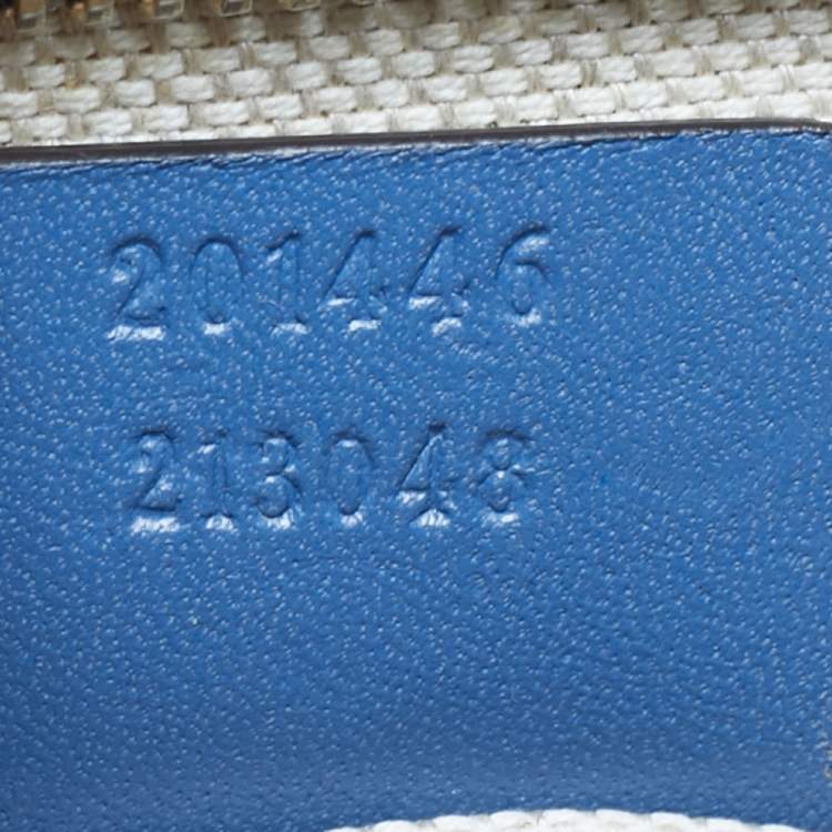 Pre Owned Gucci Blue/Beige GG Supreme Stars Canvas and Leather Flat Messenger Bag