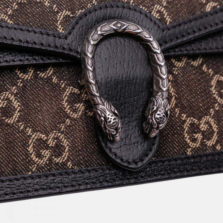 Pre Owned Gucci Brown Mini GG Denim Dionysus Crossbody