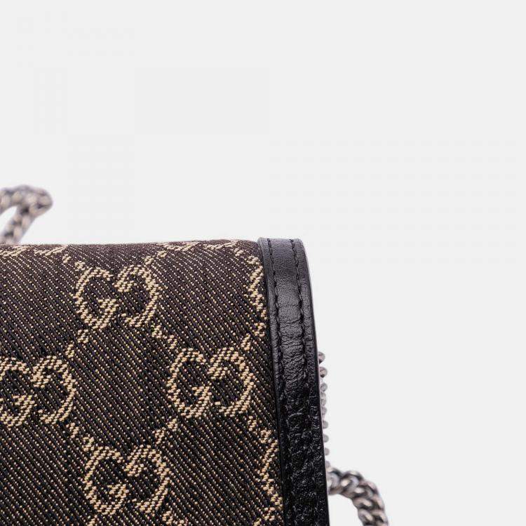 Pre Owned Gucci Brown Mini GG Denim Dionysus Crossbody
