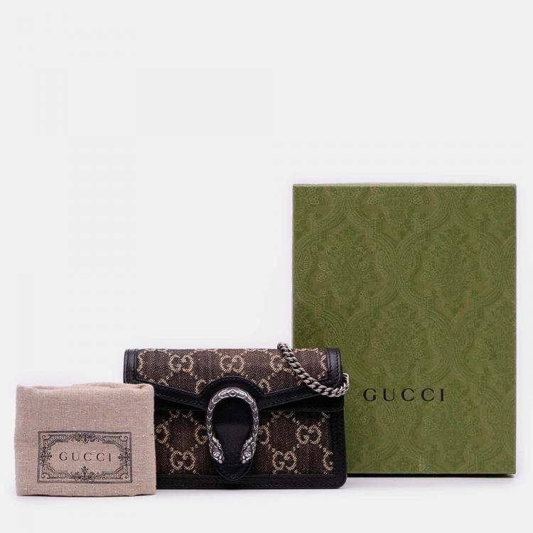 Pre Owned Gucci Brown Mini GG Denim Dionysus Crossbody