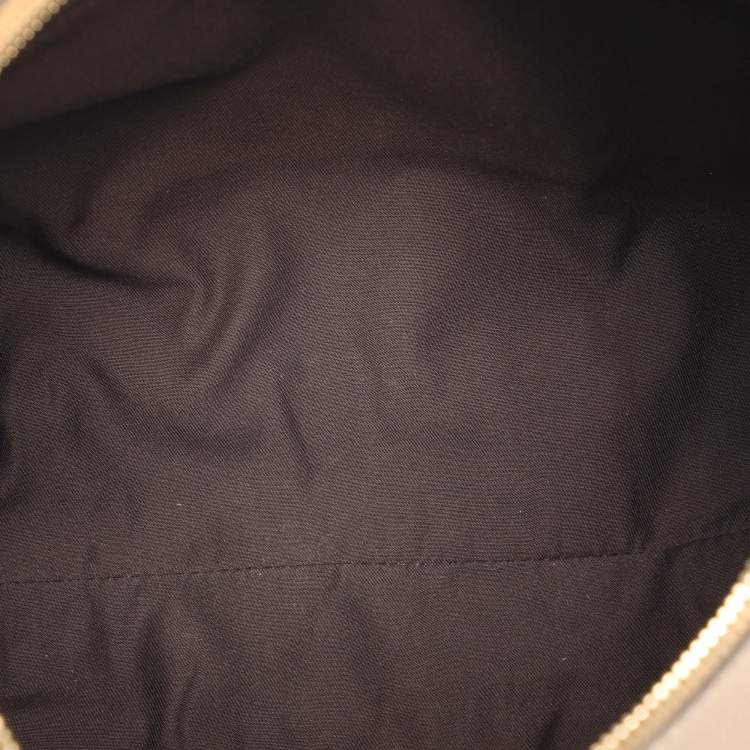 Pre Owned Gucci Beige/Gold GG Crystal Canvas Large D Ring Hobo