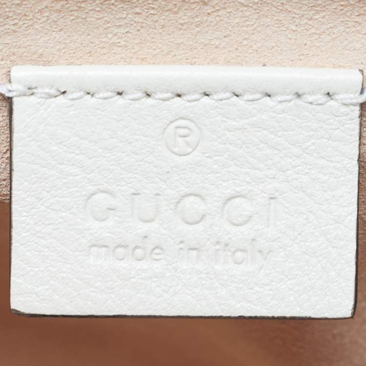 Pre Owned Gucci Off White Leather Mini Diana Tote