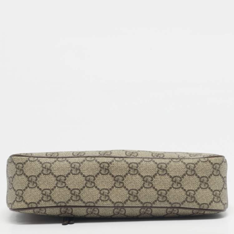Pre Owned Gucci /BrownBeige GG Supreme Canvas Small Ophidia Shoulder Bag