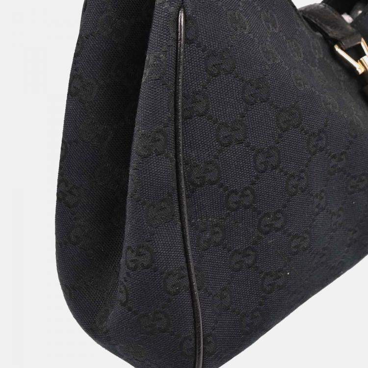 مملوكة مسبقًا Gucci Black Canvas GG Jackie Handbag