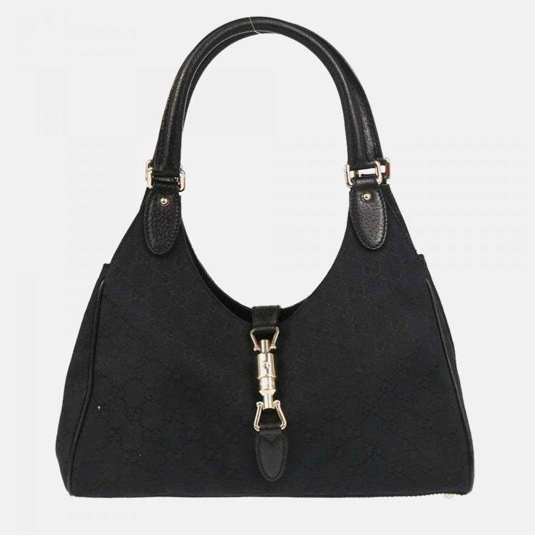 مملوكة مسبقًا Gucci Black Canvas GG Jackie Handbag