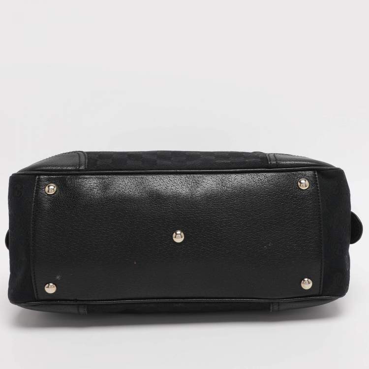 Pre Owned Gucci Black GG Nylon and Leather Princy Boston Bag