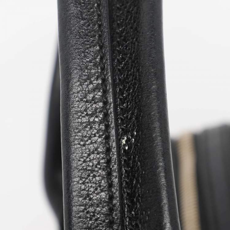 Pre Owned Gucci Black GG Nylon and Leather Princy Boston Bag