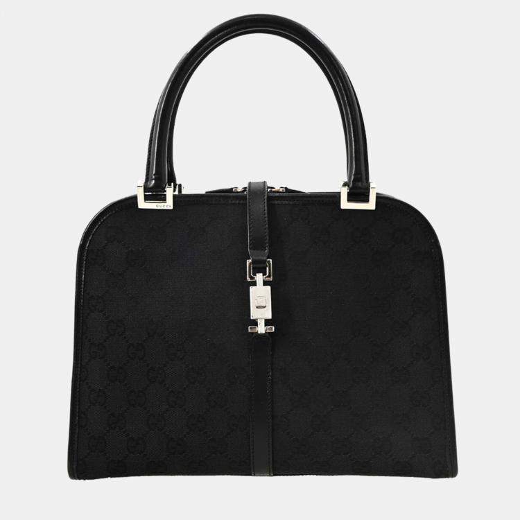 Pre Owned Gucci Black GG Jackie Handbag
