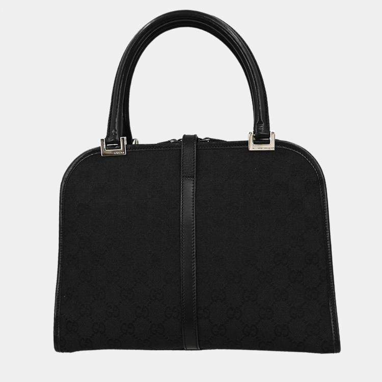 Pre Owned Gucci Black GG Jackie Handbag