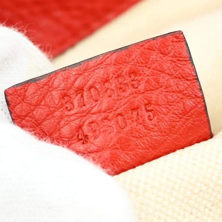 Pre Owned Gucci Red Pigskin Bamboo Backpack