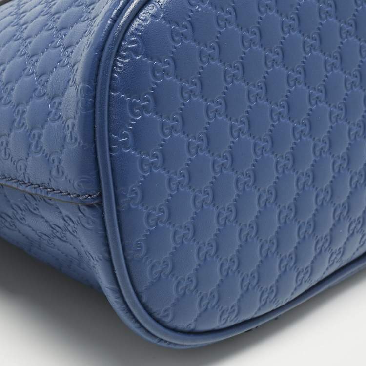 Pre Owned Gucci Blue Microguccissima Leather Mini Nice Dome Bag