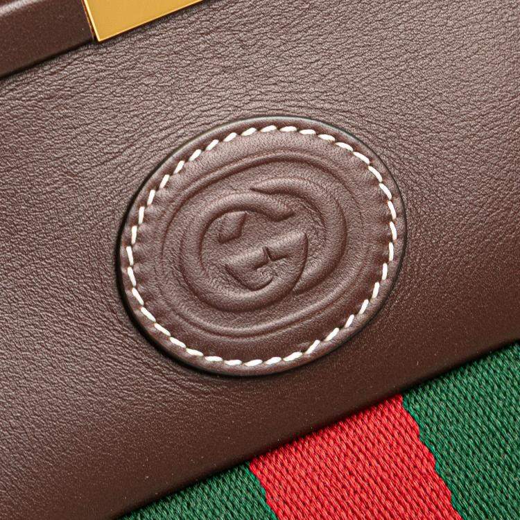 Pre Owned Gucci Beige Brown GG Supreme Ophidia Virgo Top Handle Bag