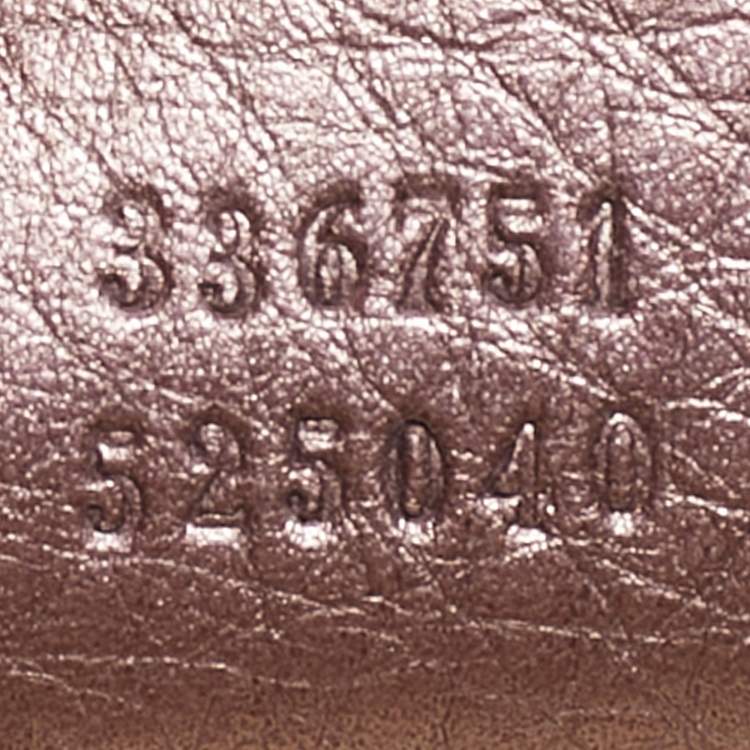 Pre Owned Gucci Metallic Purple Leather Small Soho Working Tote