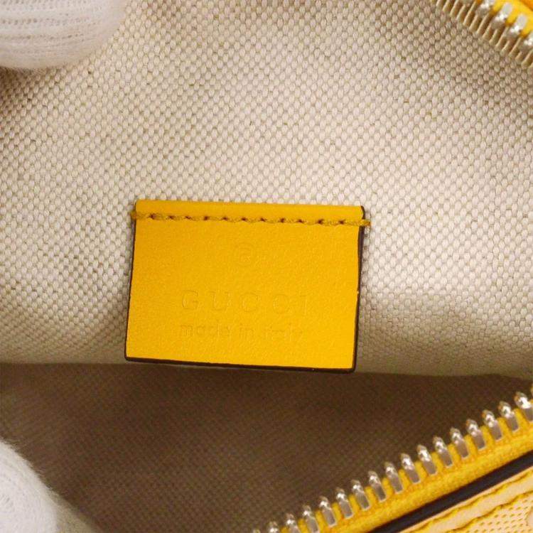 Pre Owned Gucci Yellow GG Embossed Bum Bag