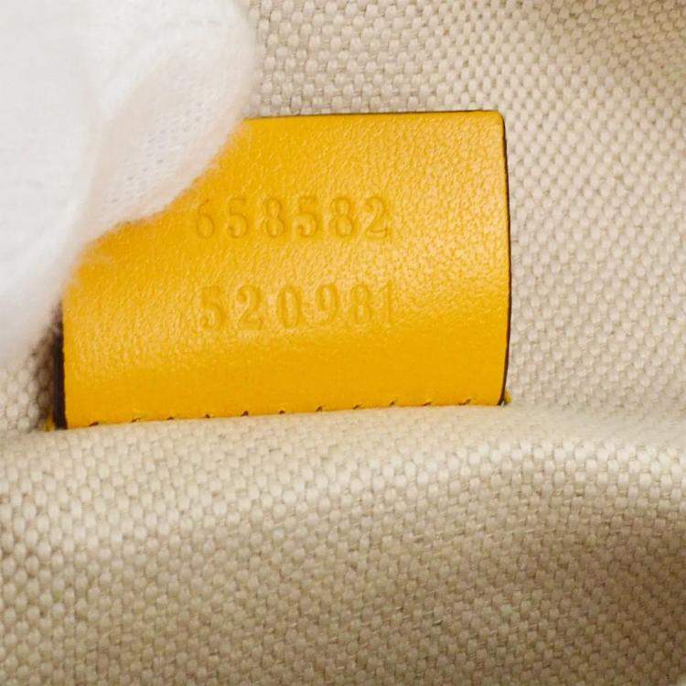 Pre Owned Gucci Yellow GG Embossed Bum Bag