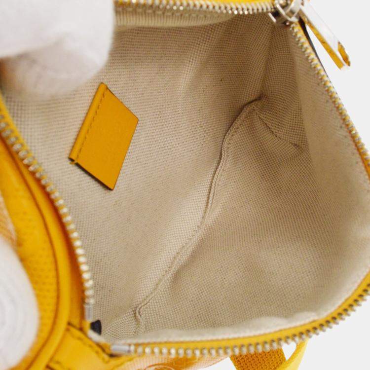Pre Owned Gucci Yellow GG Embossed Bum Bag