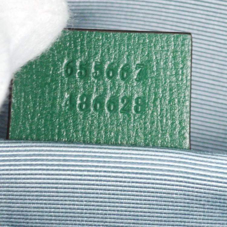 Pre Owned Gucci Green Straw Horsebit Chain Shoulder Bag