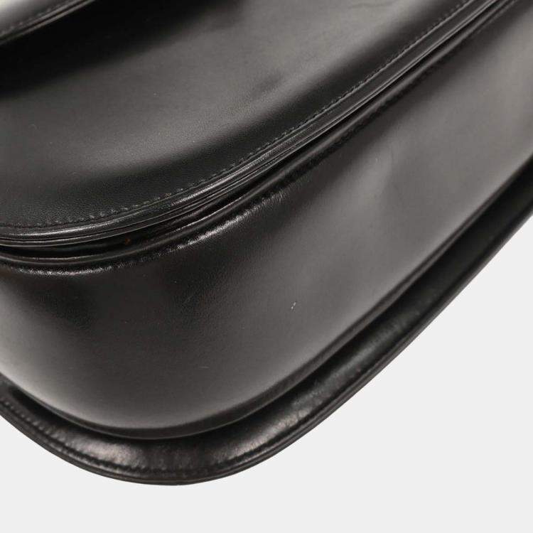 Pre Owned Gucci Black Bamboo 2way Handbag