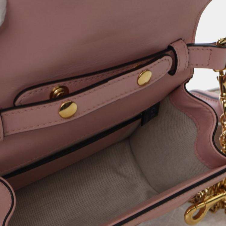 Pre Owned Gucci Pink Small GG Matelasse Leather Top Handle Bag