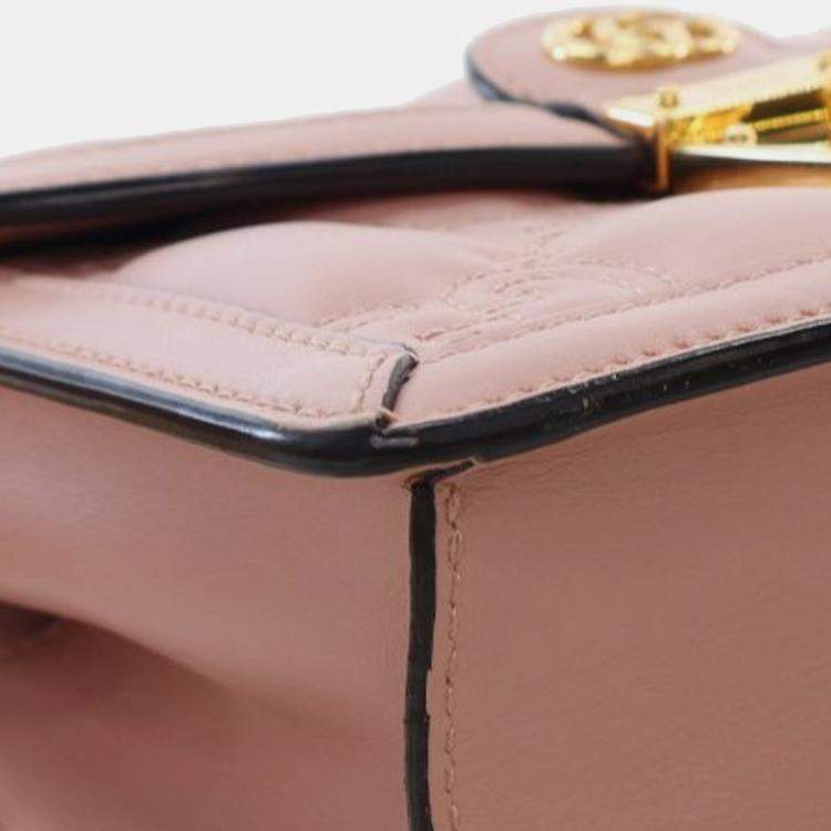 Pre Owned Gucci Pink Small GG Matelasse Leather Top Handle Bag