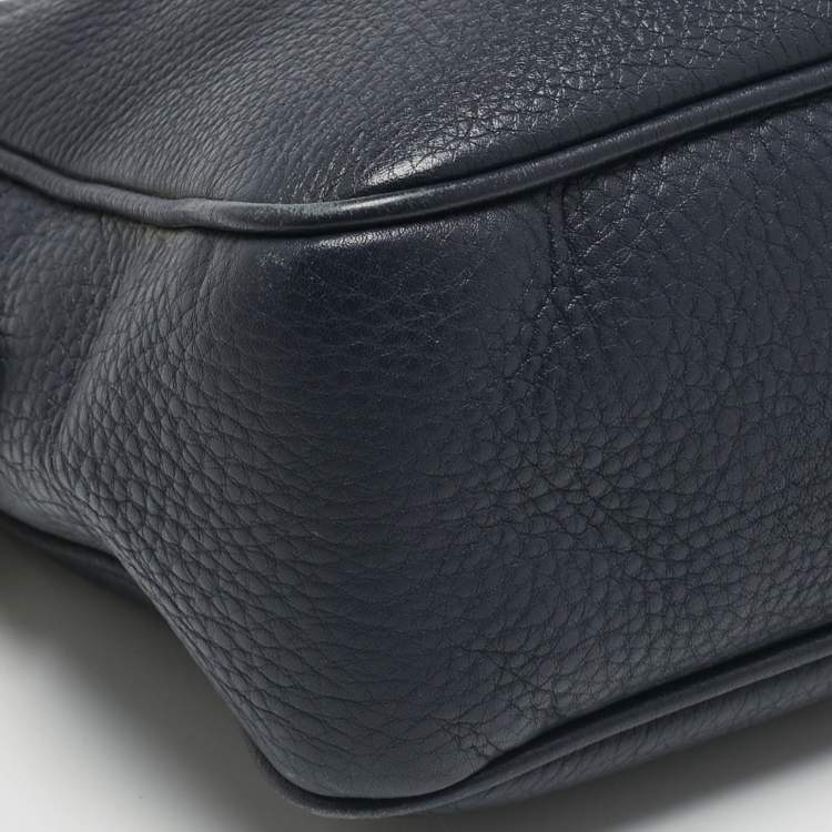 Pre Owned Gucci Navy Blue Leather Medium Soho Chain Shoulder Bag